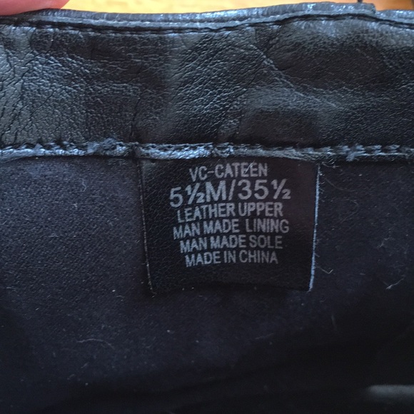 NEW Vince Camuto Cateen Black Leather Ankle Boots Size 5 1/2 - Picture 7 of 7